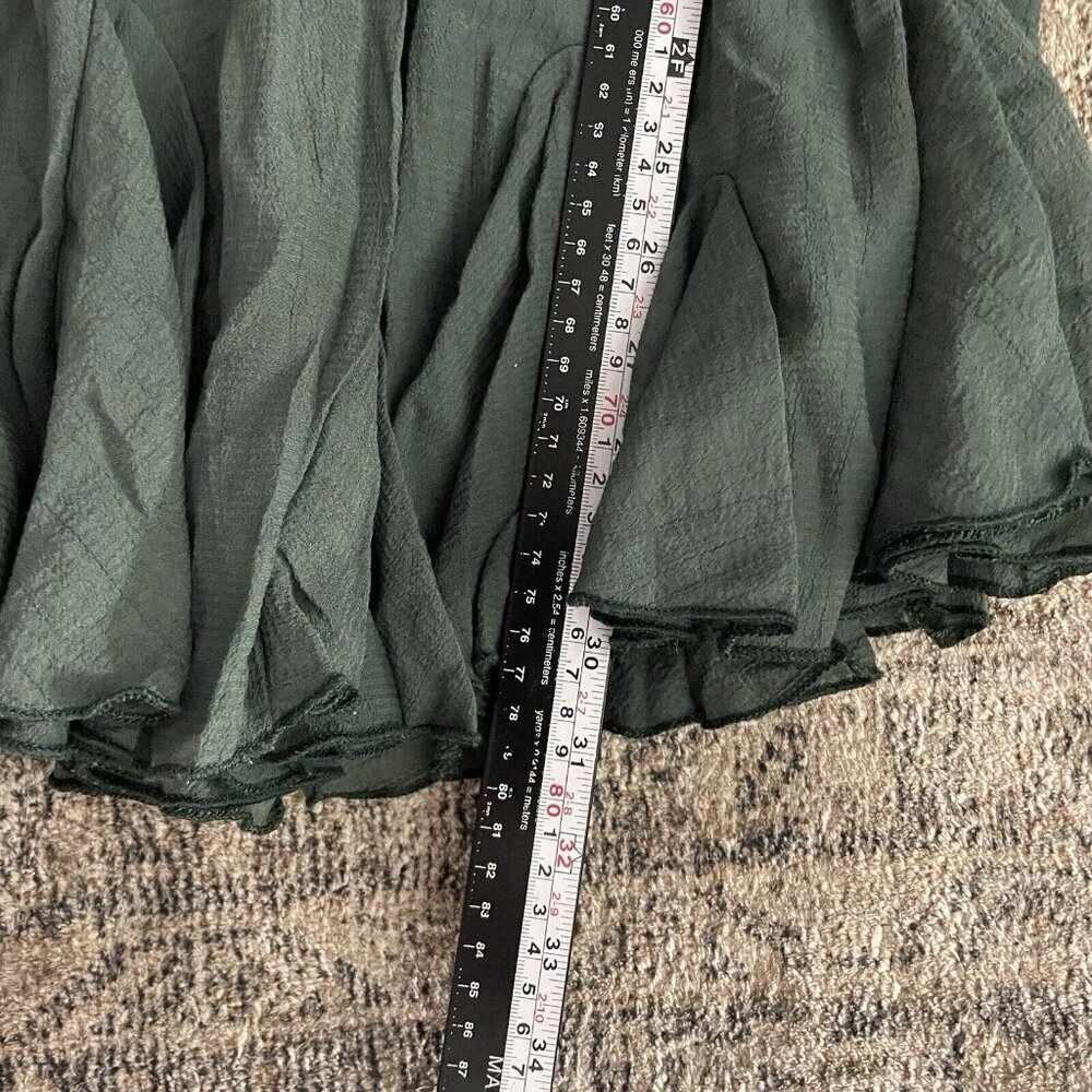 Angel Biba NWT‎ Bohemian Long Sleeve Midi Dress Womens XS/S Green Ruffle Holiday - Picture 14 of 15